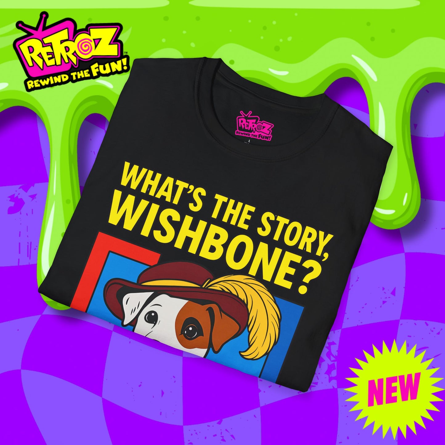 📚🐾 What’s the Story, Wishbone? – Retroz™ T-Shirt 🐾📚