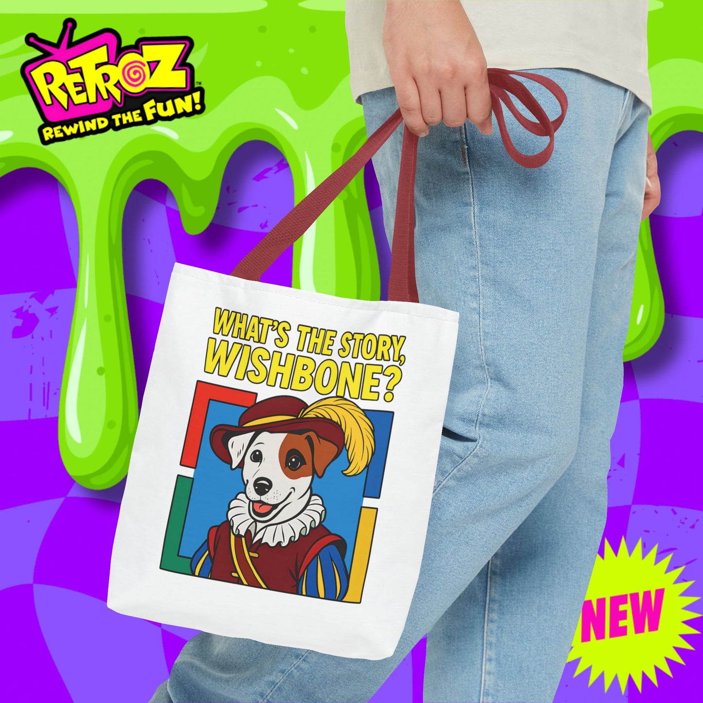 📚🐾 What’s the Story, Wishbone? – Retroz Tote Bag • Rewind the Fun with a tote full of tales!