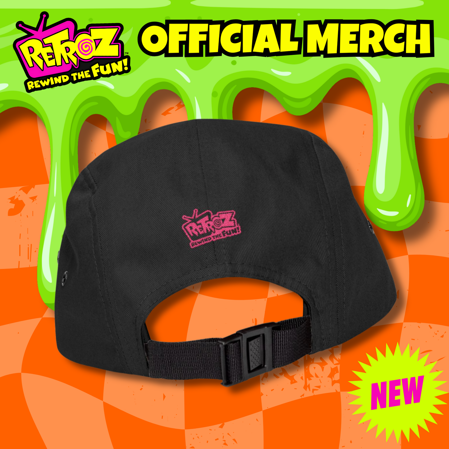 🌀Official Retroz™ 5-Panel Camper Hat – Rewind the Fun! (Embroidery)
