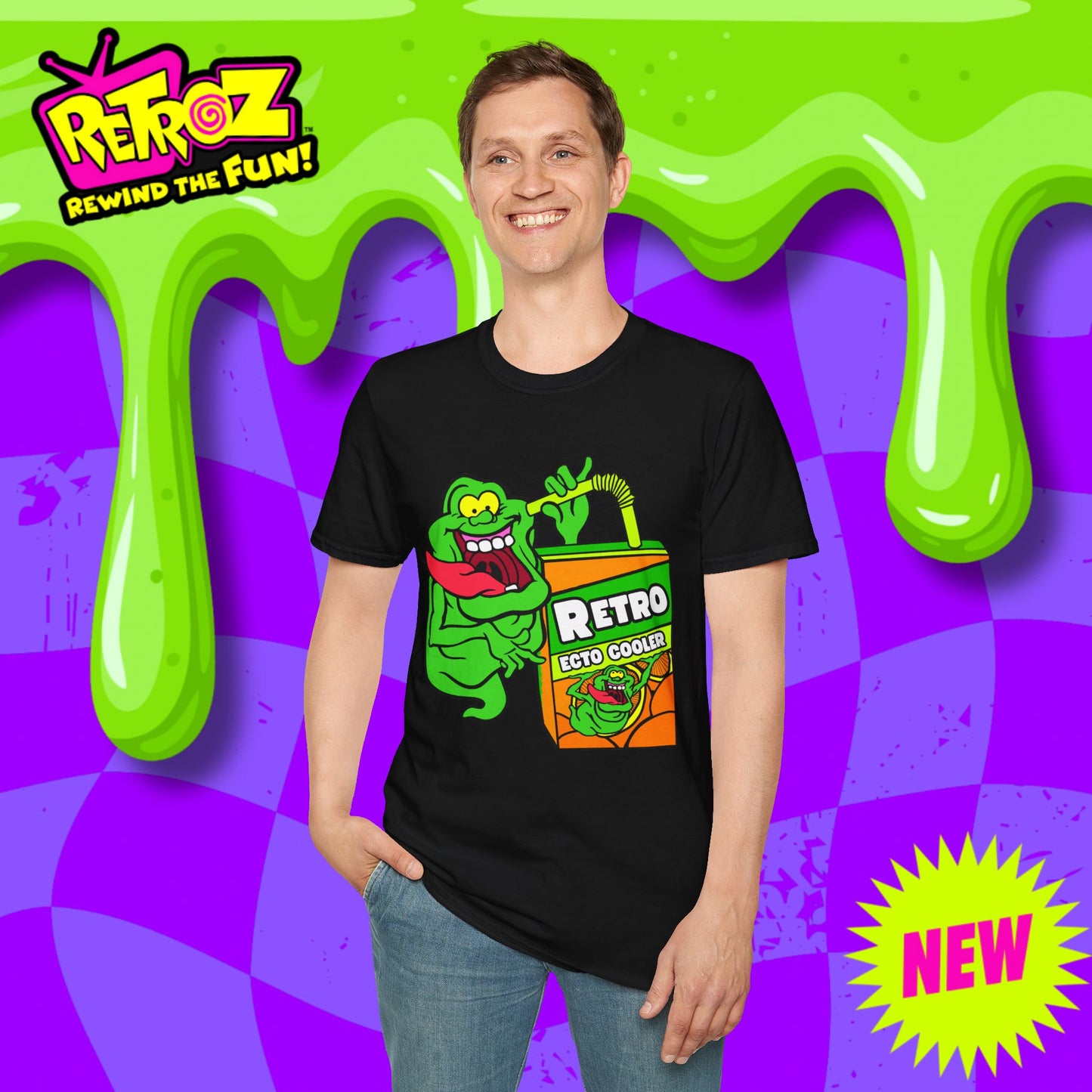 Retro Ecto Cooler Slimer Ghostbuster Tee