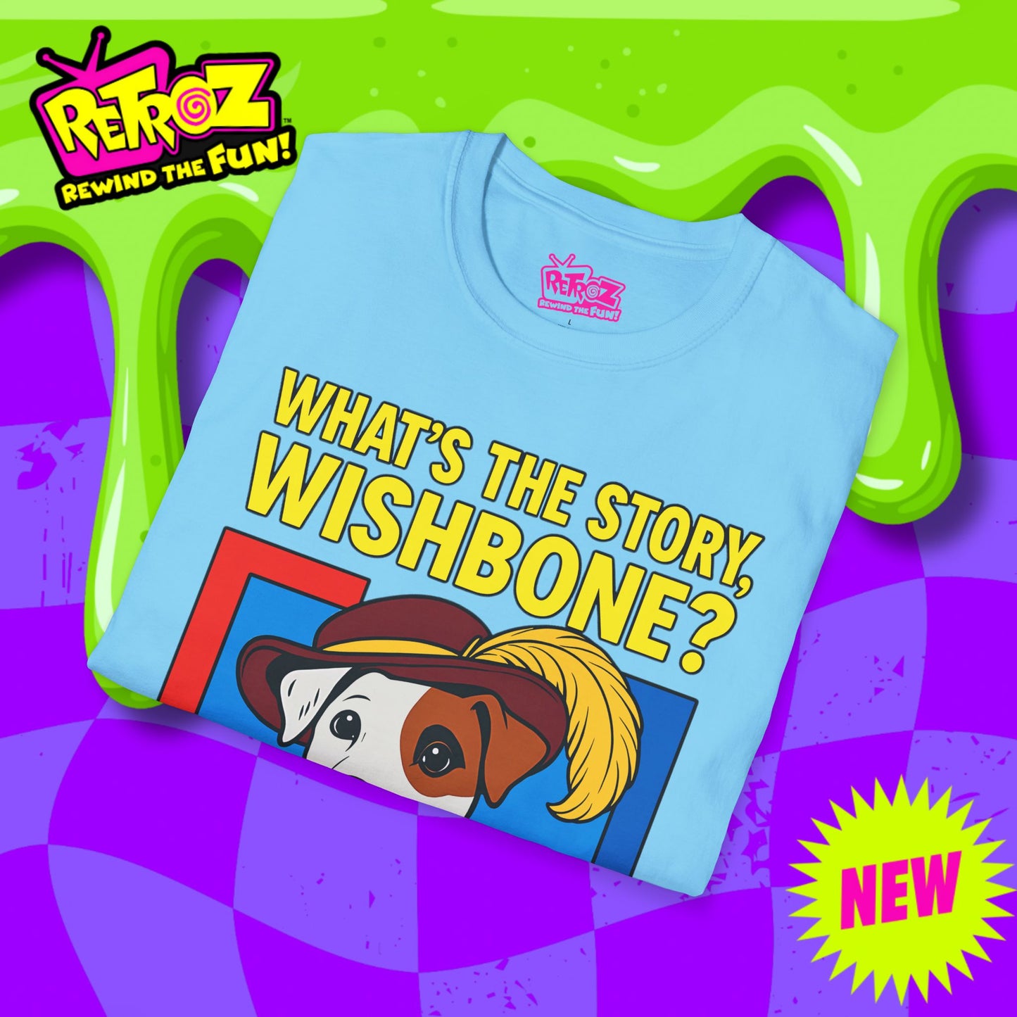 📚🐾 What’s the Story, Wishbone? – Retroz™ T-Shirt 🐾📚