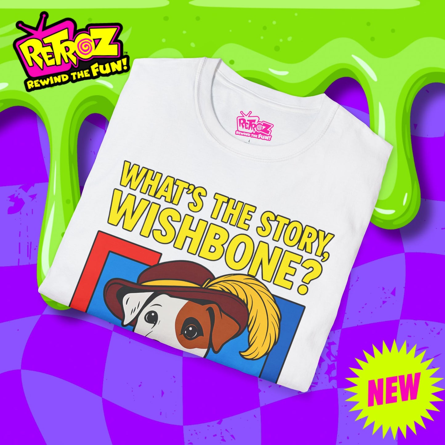 📚🐾 What’s the Story, Wishbone? – Retroz™ T-Shirt 🐾📚