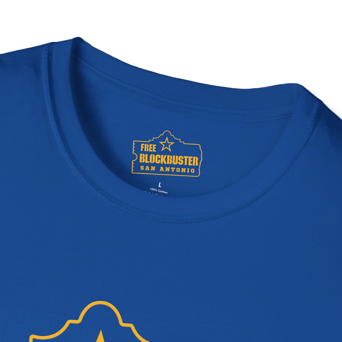 Free Blockbuster San Antonio T-Shirt — Retro Movie Logo Apparel