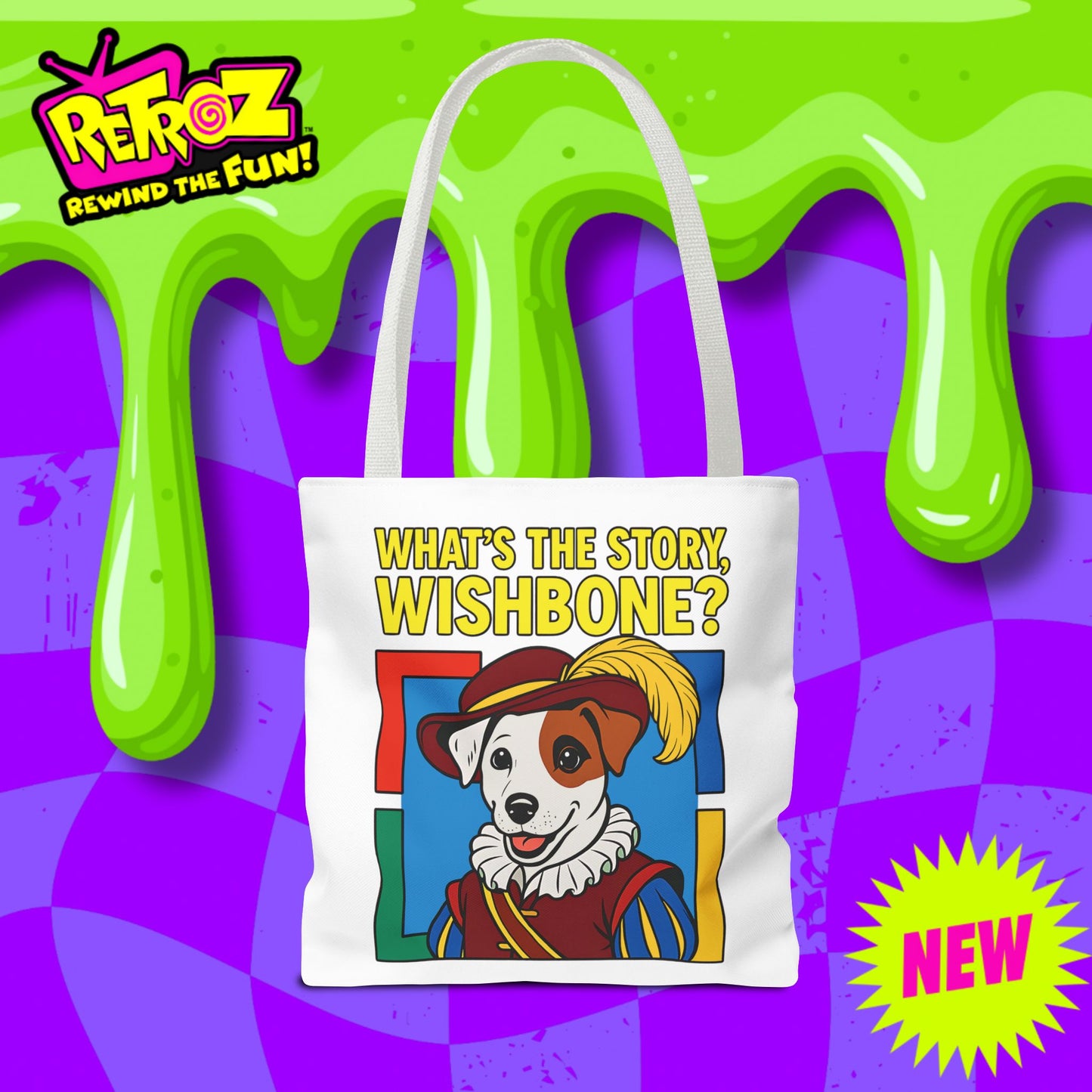 📚🐾 What’s the Story, Wishbone? – Retroz Tote Bag • Rewind the Fun with a tote full of tales!