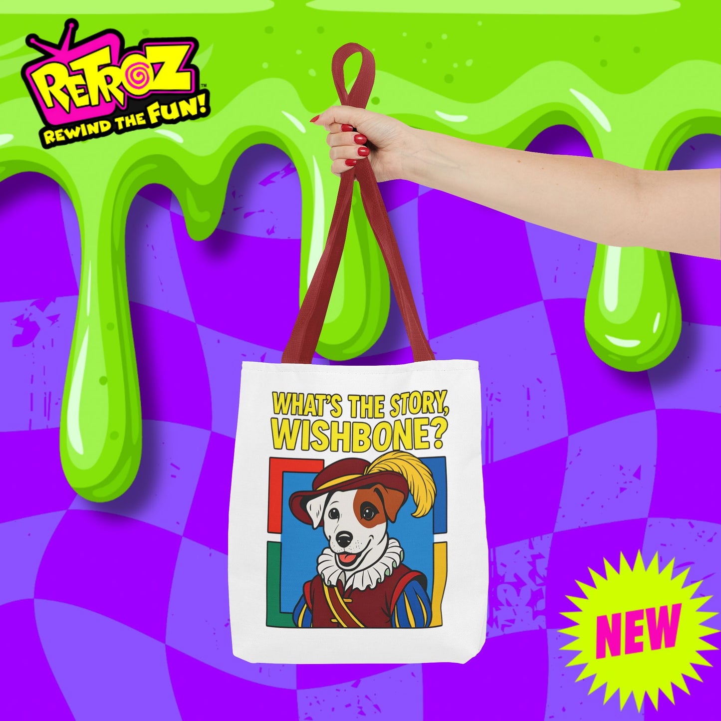 📚🐾 What’s the Story, Wishbone? – Retroz Tote Bag • Rewind the Fun with a tote full of tales!