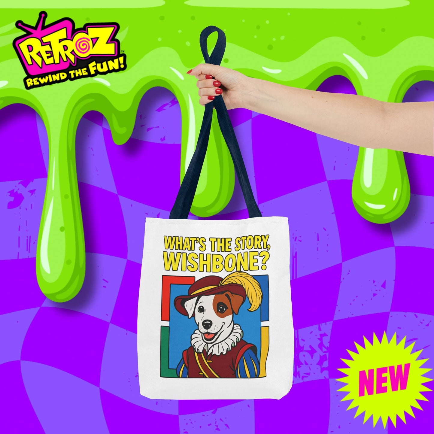 📚🐾 What’s the Story, Wishbone? – Retroz Tote Bag • Rewind the Fun with a tote full of tales!