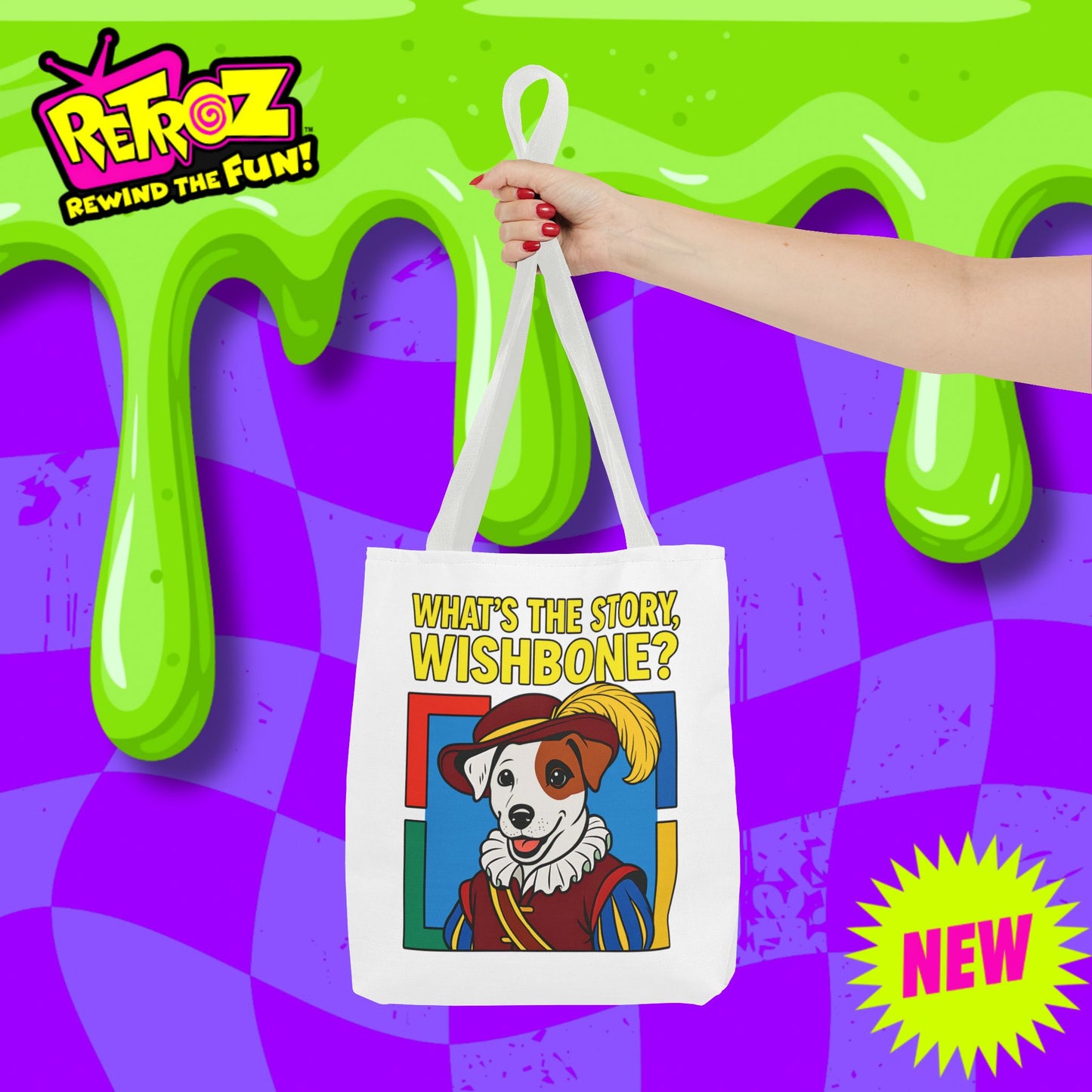 📚🐾 What’s the Story, Wishbone? – Retroz Tote Bag • Rewind the Fun with a tote full of tales!
