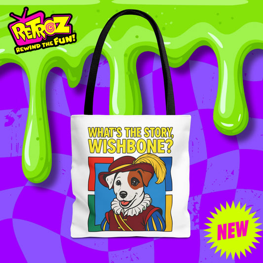 📚🐾 What’s the Story, Wishbone? – Retroz Tote Bag • Rewind the Fun with a tote full of tales!